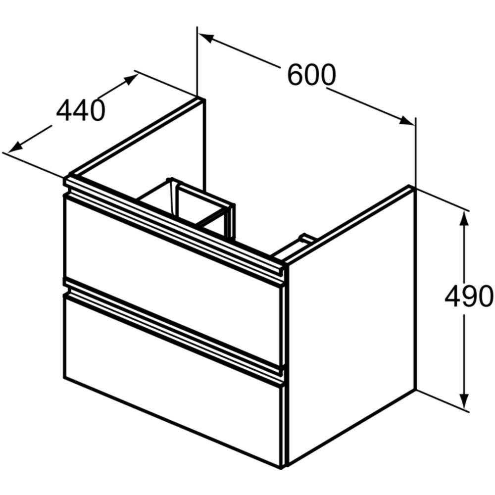 MOBILIER TESI SUSPENDAT 80 CM, 2 SERTARE,  ALBASTRU DESCHIS MAT